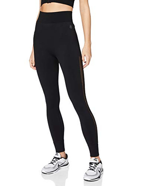 AURIQUE Women_s Seamless Mesh  Black  EU S -US 4-6-