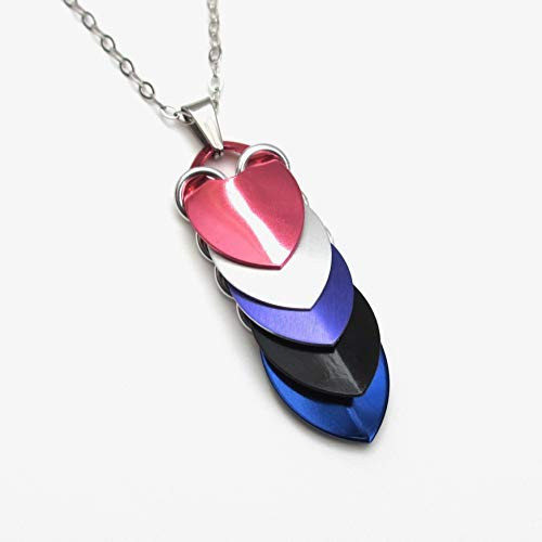 Genderfluid pride pendant  chainmail scales jewelry