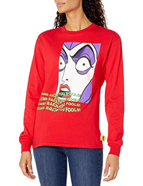 Disney Villains x Heidi Klum Wide Eye Maleficent Long Sleeve T-Shirt  Red  XL