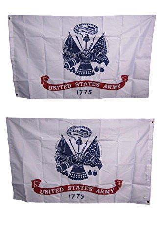 3x5 U.S. Army White Heavy Duty Polyester Nylon 200D Double Sided Flag Grommets House Banner Double Stitched Fade Resistant Premium Quality