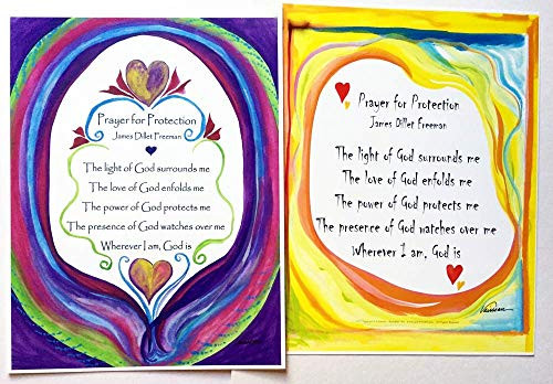 Prayer for Protection 8x11 James Dillet Freeman poster - Heartful Art by Raphaella Vaisseau