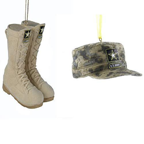 Kurt Adler U.S Army Christmas Ornaments  Boots and Hat