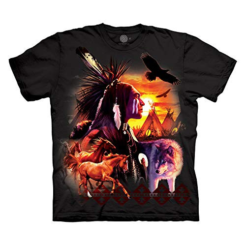 The Mountain Men_s Indian Collage T-Shirt  Black  XL