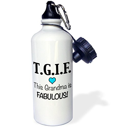 3dRose wb_202949_1 Tiff This Grandma Is Fabulous, Blue Sports Water Bottle, 21Oz, Multicolored