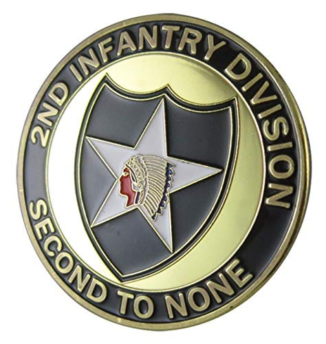 U.S. United States Army USA - 2nd Infantry Division - Second to None - Gold Plated Challenge Coin