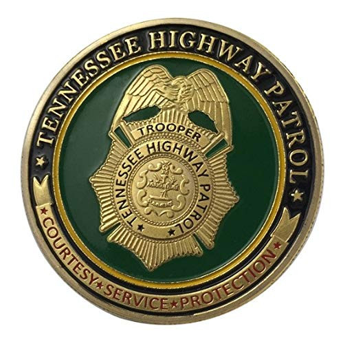 U.S. United States - Tennessee Highway Patrol - Trooper - Courtesy Service Protection - Gold Plated Police Challenge Coin