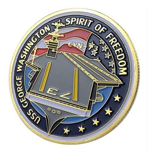 U.S. United States Navy - USS George Washington CVN-73 - Spirit of Freedom - Gold Plated Challenge Coin