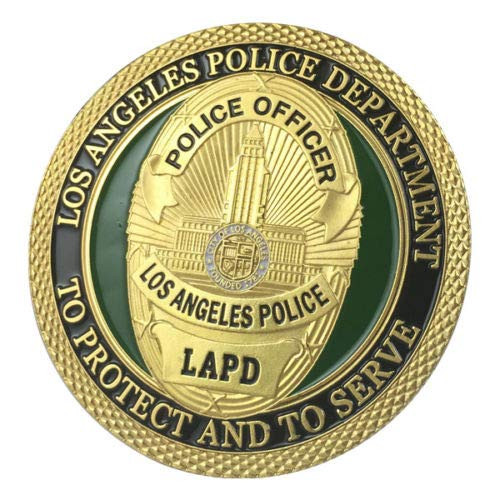 U.S. United States - Los Angeles Police Department LAPD - Police Officer - to Protect and to Serve - Gold Plated Challenge Coin