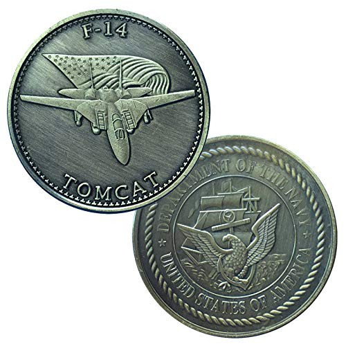 U.S. United States Navy USN - F-14 Tomcat - Antique Bronze Plated Challenge Coin