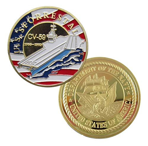 U.S. United States Navy - USS Forrestal CV-59 - Gold Plated Challenge Coin II