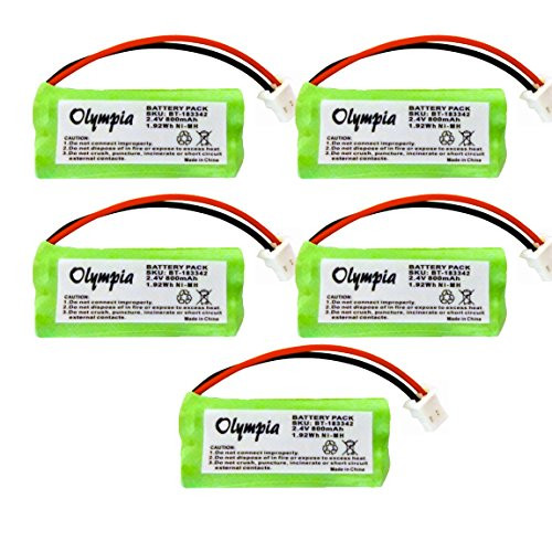 5 Pack Replacement Battery for AT and T TL92420 Cordless Phone -800mAh  2.4V  NI-MH-