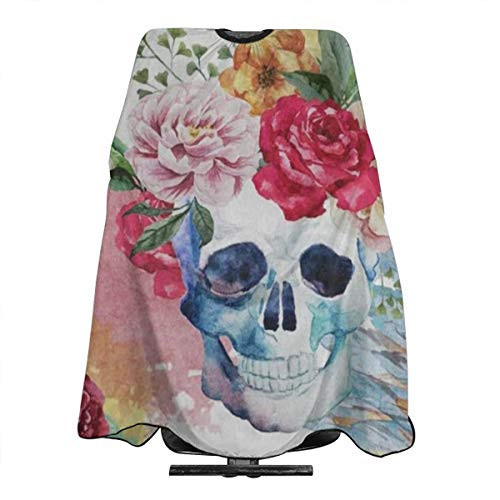 Professional Salon Cape Floral Flower Sugar Skull Watercolor Hair Stylist Barber Capes Clients Hair Cutting Cape Waterproof Haircut Hairdresser Hairdressing Apron Shawl for Men Adult Women Professional Salon Cape Floral Flower Sugar Skull Watercolor Hair Stylist Barber Capes Clients Hair Cutting Cape Waterproof Haircut Hairdresser Hairdressing Apron Shawl for Men Adult Women