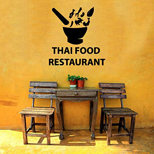 Vinyl Sticker Thai Food Restaurant Logo Sign Emblem Mural Decal Wall Art Decor EH2111 Vinyl Sticker Thai Food Restaurant Logo Sign Emblem Mural Decal Wall Art Decor EH2111