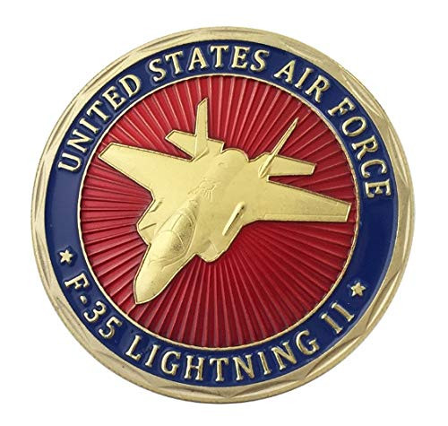 U.S. United States Air Force USAF - F-35 Lightning II - Honor Courage Commitment - Gold Plated Challenge Coin