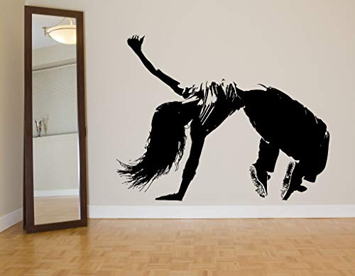Vinyl Sticker Woman Pretty Beauty Hair Girl Dance Mural Decal Wall Art Decor EH155