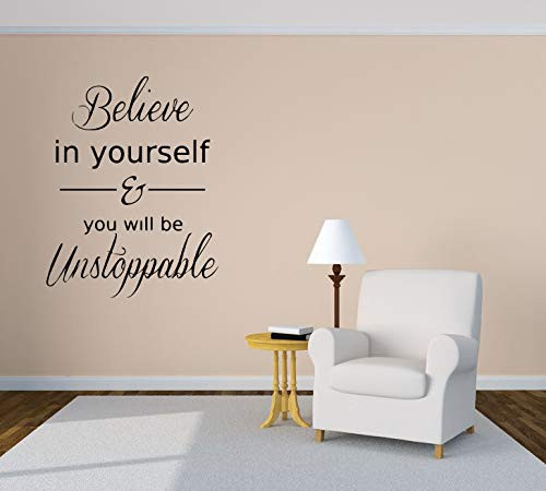 Wall Vinyl Sticker Believe In Yourself And You Will Be Unstoppable Quote Phrase Inscription Mural Decal Art Decor LP0663