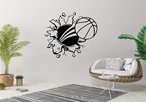 Vinyl Sticker Basketball Ball Hoop Logo Sign Emblem Sport Game Player Boys Room Poster Mural Decal Wall Art Decor EH1074