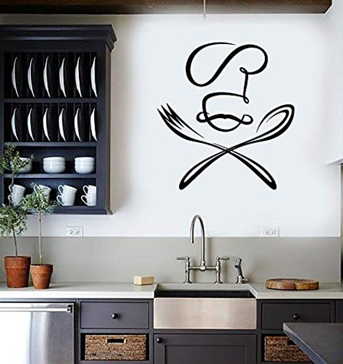 Cook Food Spoon Fork Restaurant Logo Emblem Sign Kitchen Wall Vinyl Sticker Car Mural Decal Art Decor LP4156 Cook Food Spoon Fork Restaurant Logo Emblem Sign Kitchen Wall Vinyl Sticker Car Mural Decal Art Decor LP4156