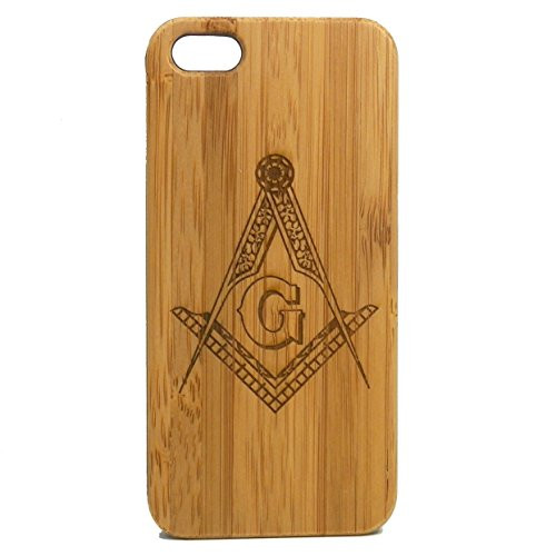 iMakeTheCase Freemason iPhone 6 or iPhone 6S Case, Freemasonry Masonic Square and Compasses Symbol Bamboo Wood Phone Cover. Fraternity
