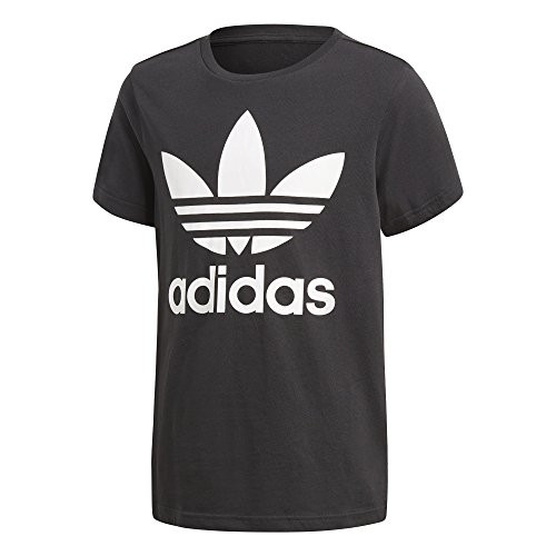 adidas Originals Kids_ Big Originals Trefoil Tee  black white  L