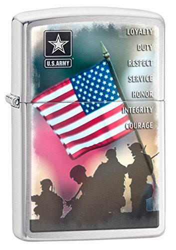 Zippo Lighter  U.S. Army Soldiers - Brushed Chrome 77157