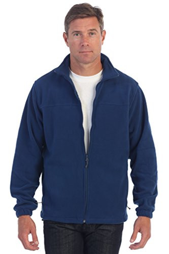 Gioberti Mens Full Zip Polar Fleece Jacket  Navy  X-Large