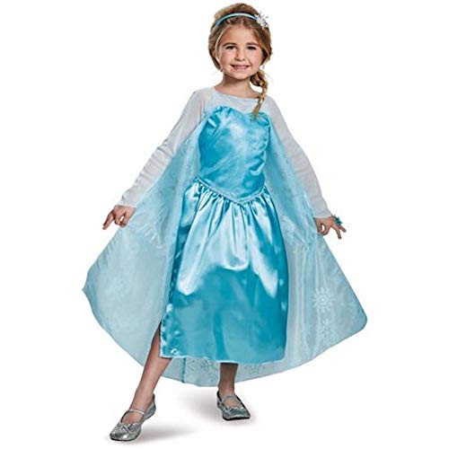 Disney Frozen Elsa Classic Child Halloween Costume Medium 8-10 Headpiece and Ring Included
