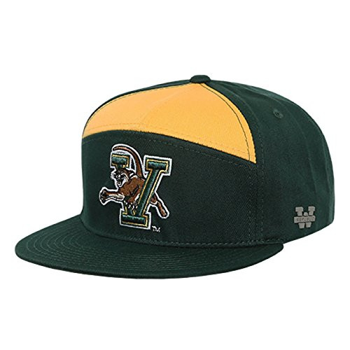 University of Vermont UVM Catamounts NCAA 7 Panel Flat Bill Snapback Baseball Cap Hat Green