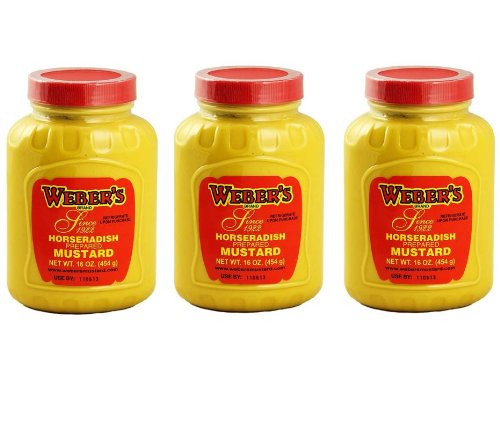 3-pack Bundle 16 Oz. Webers Horseradish Prepared Mustard -3- 16 Oz. Containers