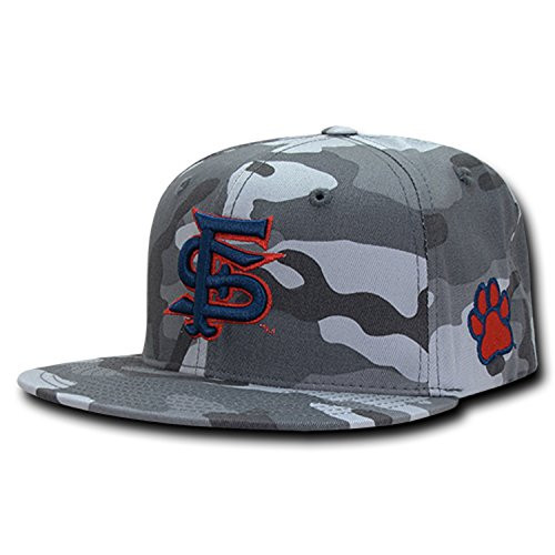 University of Fresno State Bulldogs NCAA Flat Bill Gray Camo Camouflage Cotton Snapback Baseball Cap Hat