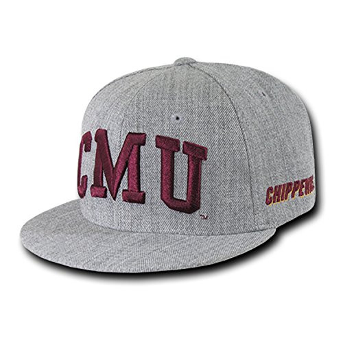 Central Michigan University Chippewas NCAA Flat Bill Heather Gray Snapback Baseball Cap Hat