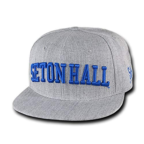 Seton Hall University Pirates NCAA Flat Bill Heather Gray Snapback Baseball Cap Hat