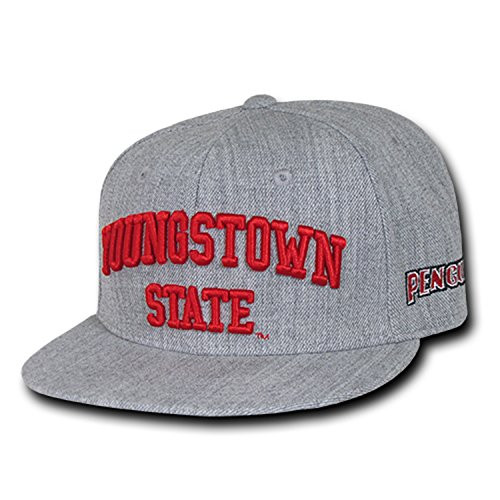 Youngstown State University Penguins NCAA Flat Bill Heather Gray Snapback Baseball Cap Hat