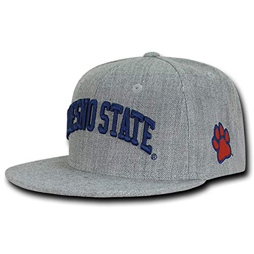 Fresno State University Bulldogs NCAA Flat Bill Heather Gray Snapback Baseball Cap Hat