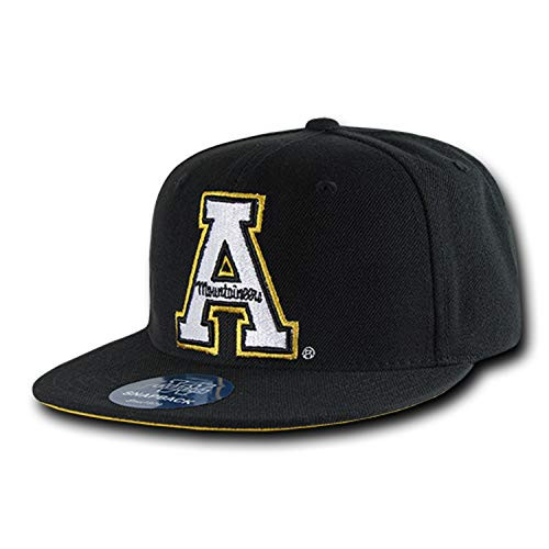 Appalachian State University Mountaineers NCAA Flat Bill Snapback Baseball Cap Hat Black