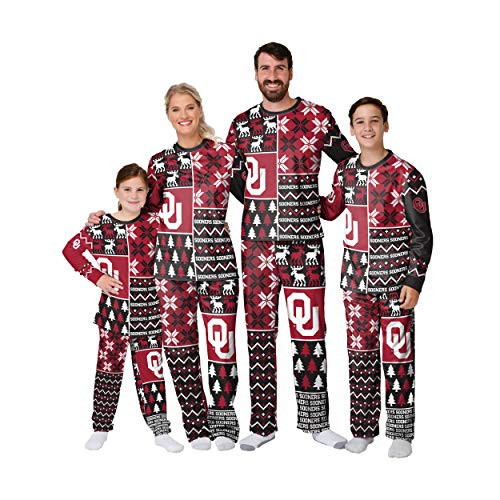 FOCO Oklahoma Sooners NCAA Busy Block Dog Sweater - S -NCAA-BUSYBLOCK-Pajama-