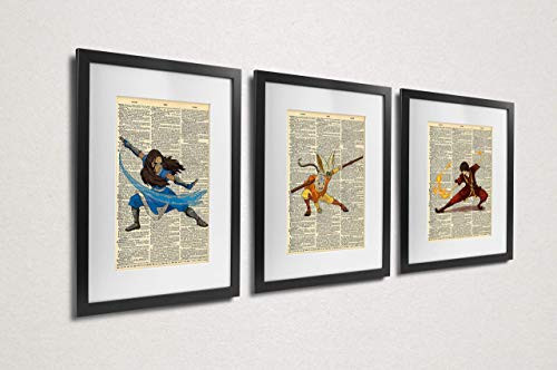 Avatar the Last Airbender Aang Zuko Katara Dictionary Art Series of 3