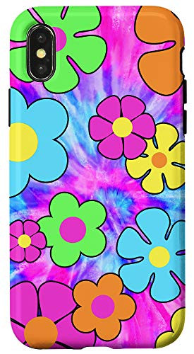 iPhone X XS Hippie Flower Power Tie Dye 60s 70s Psychedelic Groovy Case