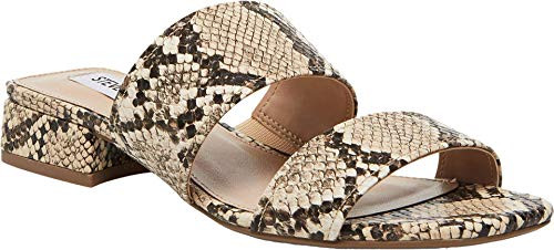 Steve Madden Jaron Flat Sandal Tan Snake 7 M