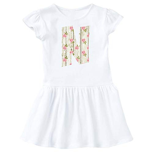 inktastic Cute Floral Initial N Infant Dress 18 Months White 3cb58