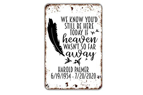 Memorial We Know You_d Be Here Today If Heaven Wasn_t So Far Away Custom Personalized Metal Sign Memorial We Know You_d Be Here Today If Heaven Wasn_t So Far Away Custom Personalized Metal Sign