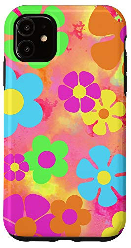 iPhone 11 Hippie Psychedelic Flower Power Tie Dye 60_s 70_s Groovy Case