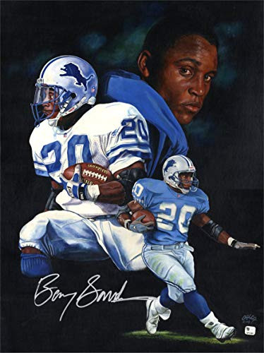 Barry Sanders poster Barry Sanders autograph football room decor coach football gift