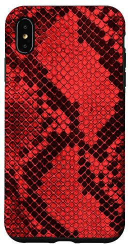 iPhone XS Max Red Snakeskin Pattern Reptile Python Anaconda Snake Gift Case