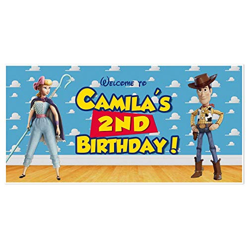 Toy Story 4 Little Bo Peep and Woody Birthday Personalized Banner Toy Story 4 Little Bo Peep and Woody Birthday Personalized Banner