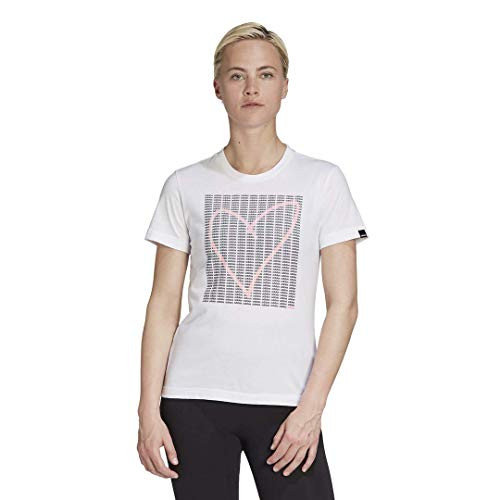 adidas Women_s Adi Heart Graphic Tee  White XS