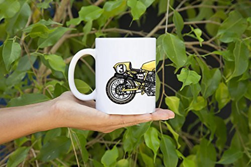 KillerBeeMoto  11 Oz Limited Release 1970_s Ducati Italian Engineered Race Bike Coffee Mug -White- KillerBeeMoto  11 Oz Limited Release 1970_s Ducati Italian Engineered Race Bike Coffee Mug -White-