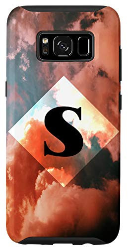 Galaxy S8 Pink Clouds Diamond Monogram Capital Letter S Case