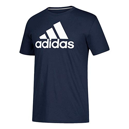 adidas Mens Athletics Badge of Sport Mesh Tee -Collegiate Navy White  Medium-