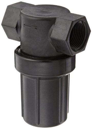 Banjo LSTM050-50 Polypropylene Mini T-Strainer with Black Bowl  50 Mesh  1 2inch  NPT Female